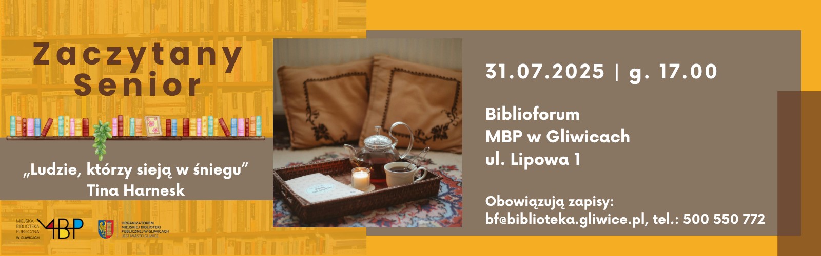Baner z informacją o zajęciu dla seniorów