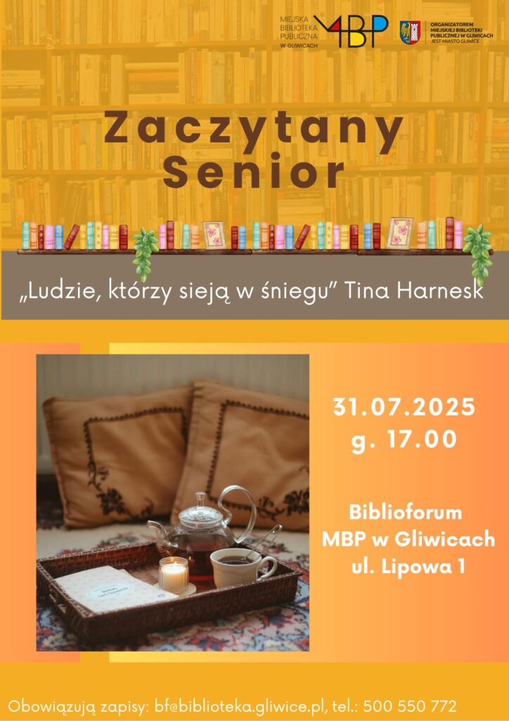 Plakat z informacją o zajęciu dla seniorów