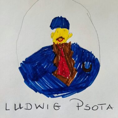 Rysunek przedstawia Ludwiga Psoty