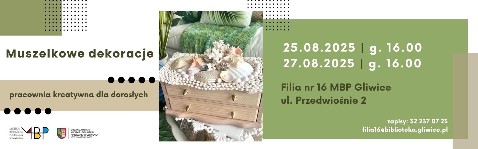 Baner z informacją o warsztatach