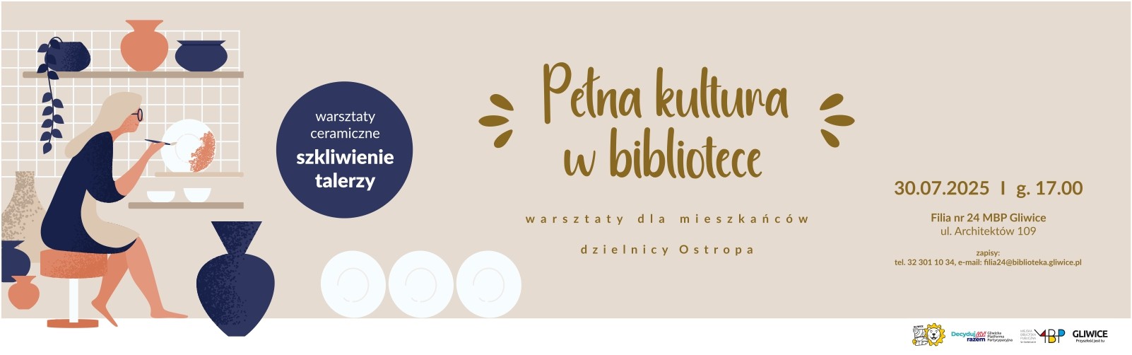 Baner z informacją o warsztatach