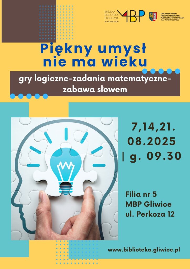 Plakat z informacją o zajęciu dla seniorów
