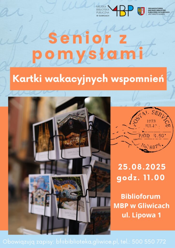 Plakat z informacją o zajęciu dla seniorów
