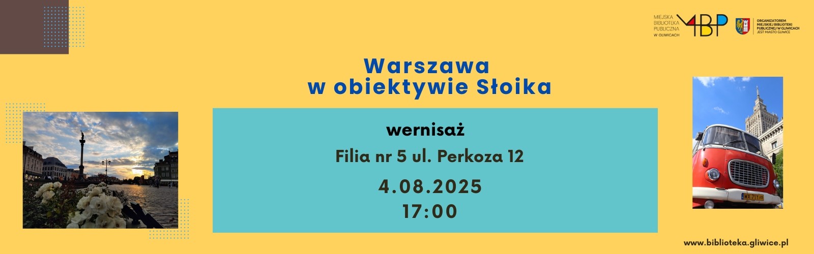 Baner z informacją o wernisażu wystawy