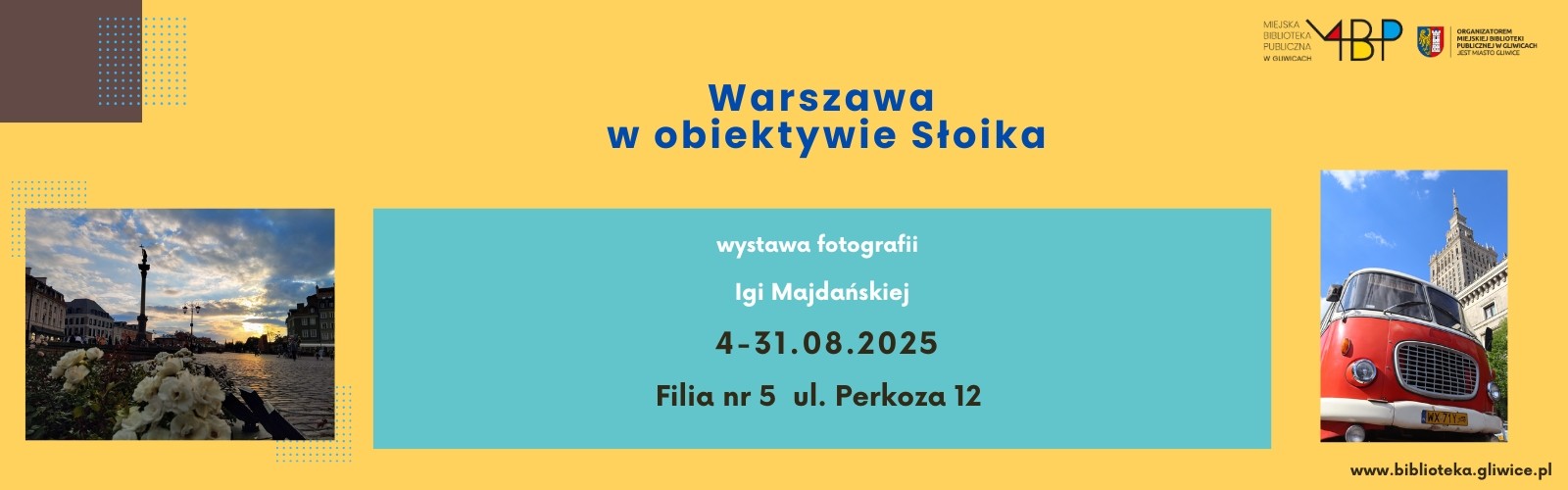 Baner z informacją o wystawie