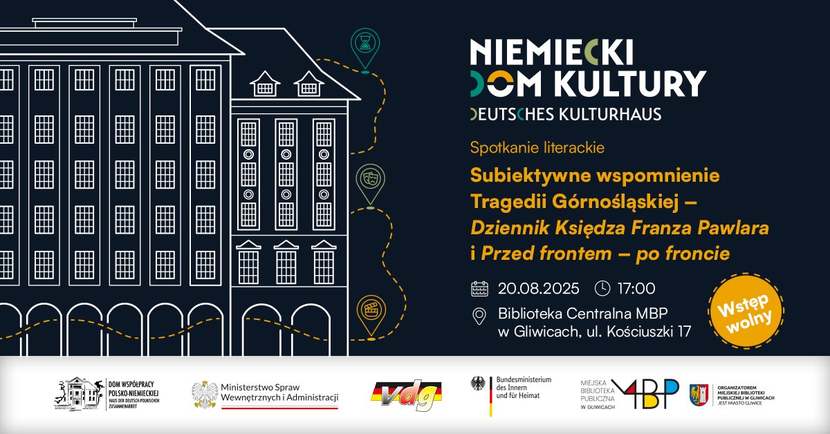 Baner z informacją o spotkaniu literackim