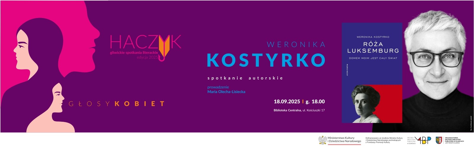 Baner z informacją o spotkaniu autorskim