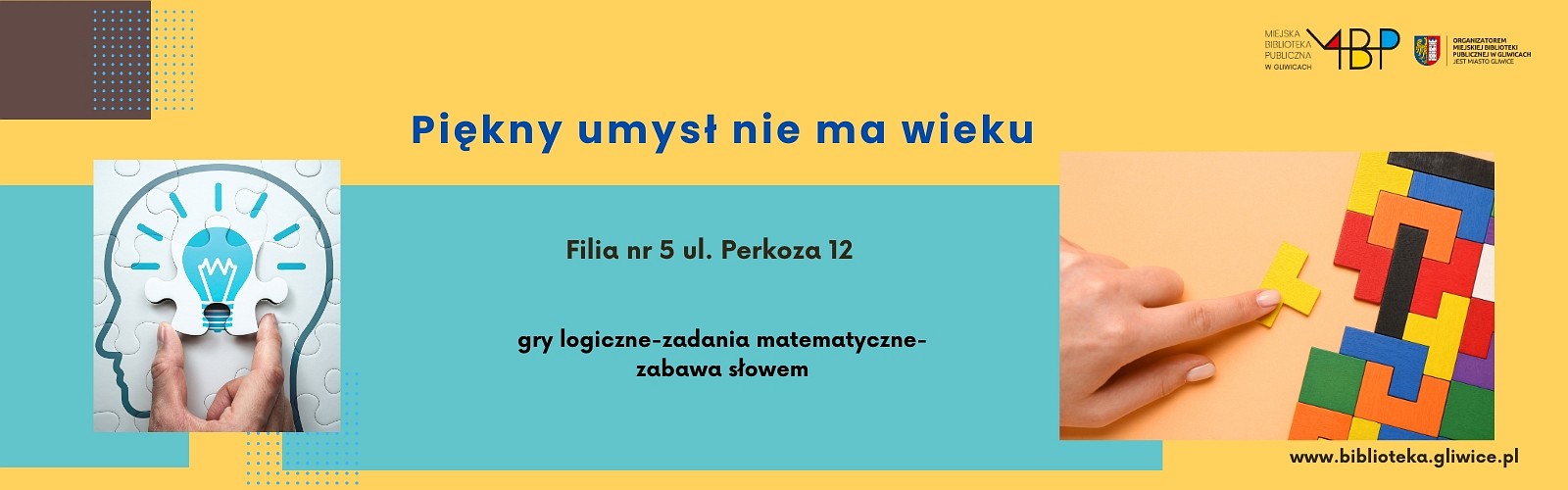 Baner z informacją o zajęciu dla seniorów
