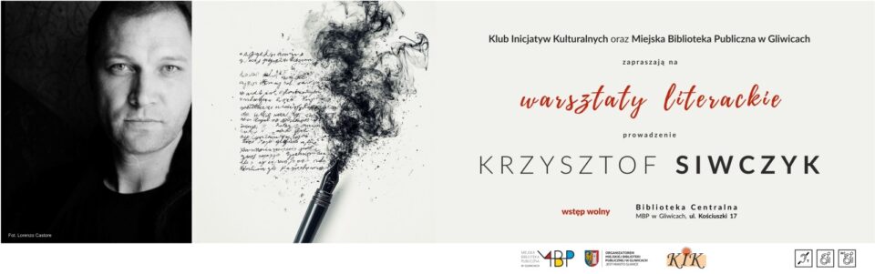 Baner z informacją o warsztatach literackich