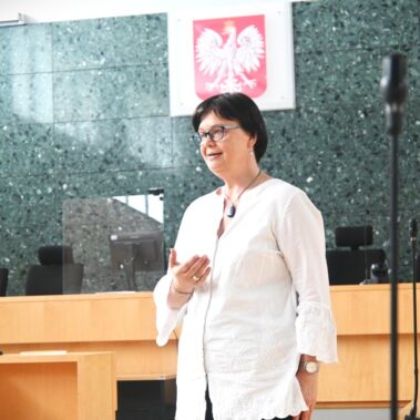 Pani wiceprezes Sądu Okręgowego Grażyna Tokarczyk mówi.