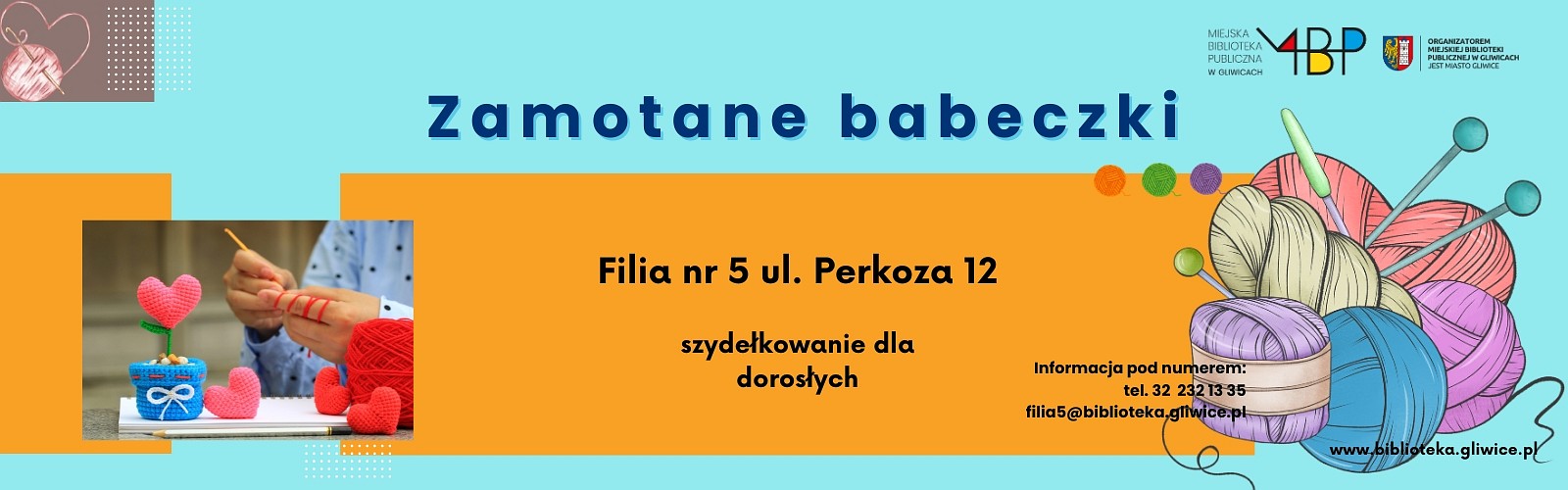 Baner z informacją o szydełkowaniu dla dorosłych