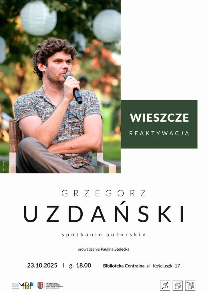 Plakat z informacją o spotkaniu autorskim