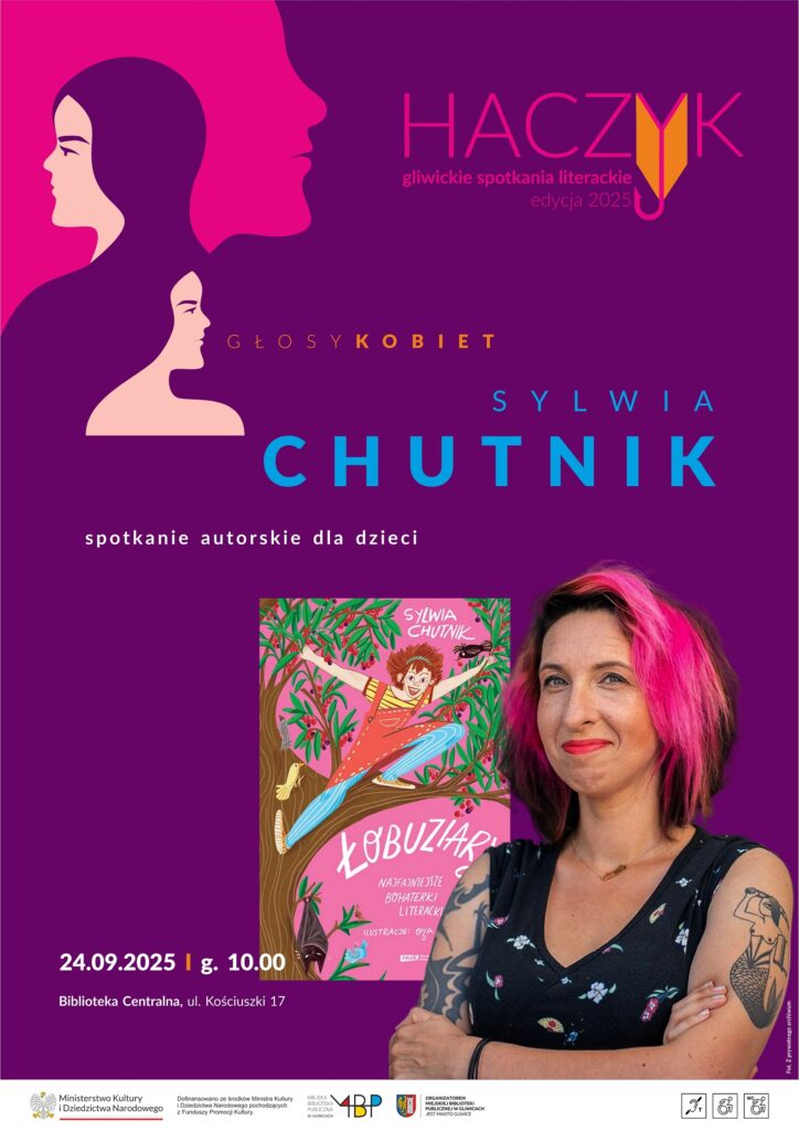 Plakat z informacją o spotkaniu autorskim
