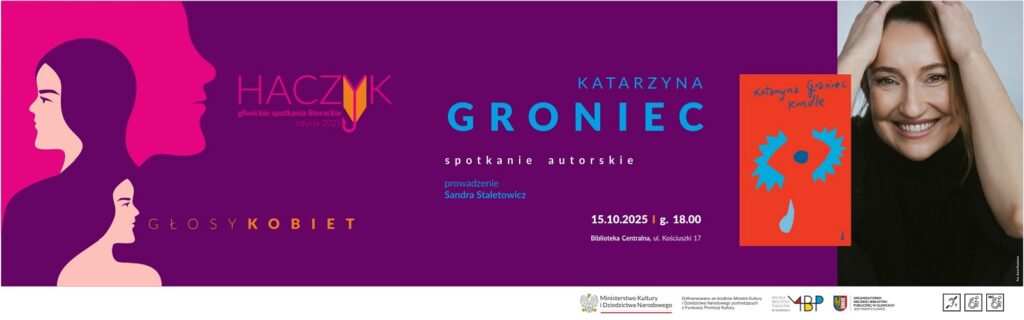 Baner z informacją o spotkaniu autorskim