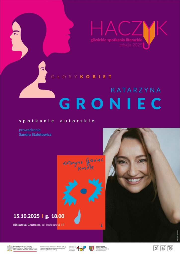Plakat z informacją o spotkaniu autorskim