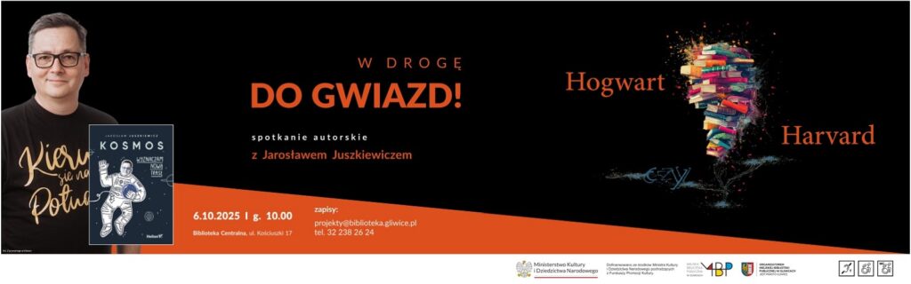 Baner z informacją o spotkaniu autorskim
