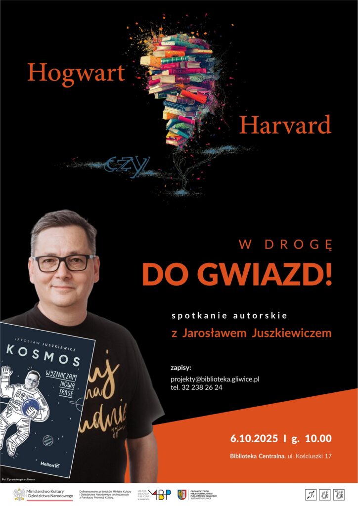 Plakat z informacją o spotkaniu autorskim