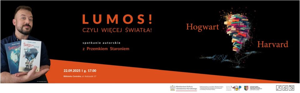 Baner z informacją o spotkaniu autorskim