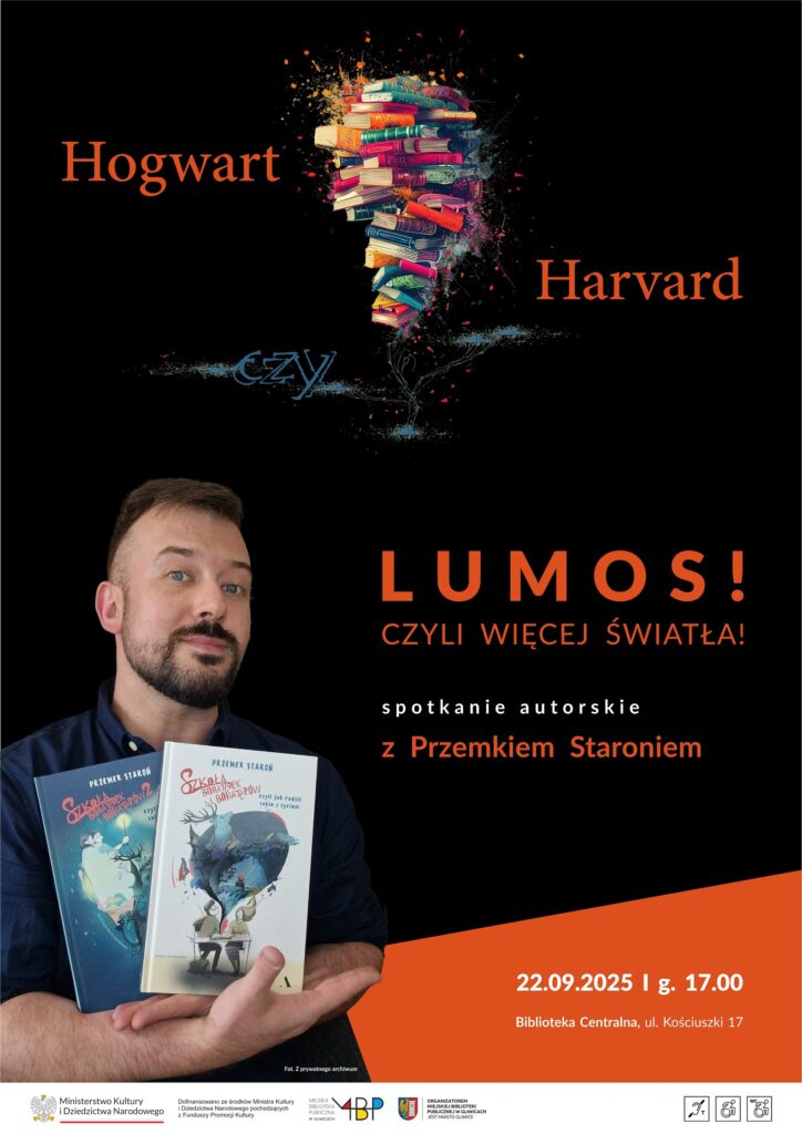 Plakat z informacją o spotkaniu autorskim