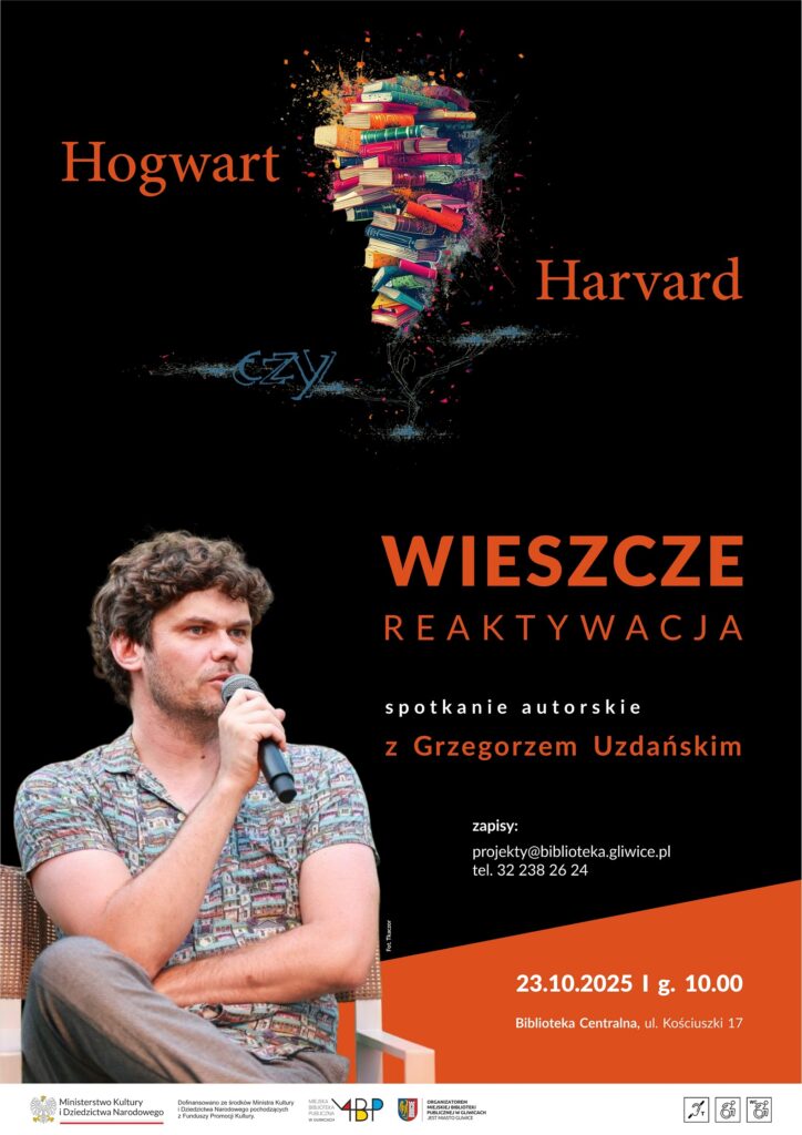 Plakat z informacją o spotkaniu autorskim