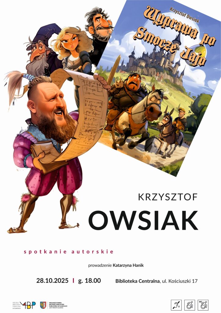 Plakat z informacją o spotkaniu autorskim