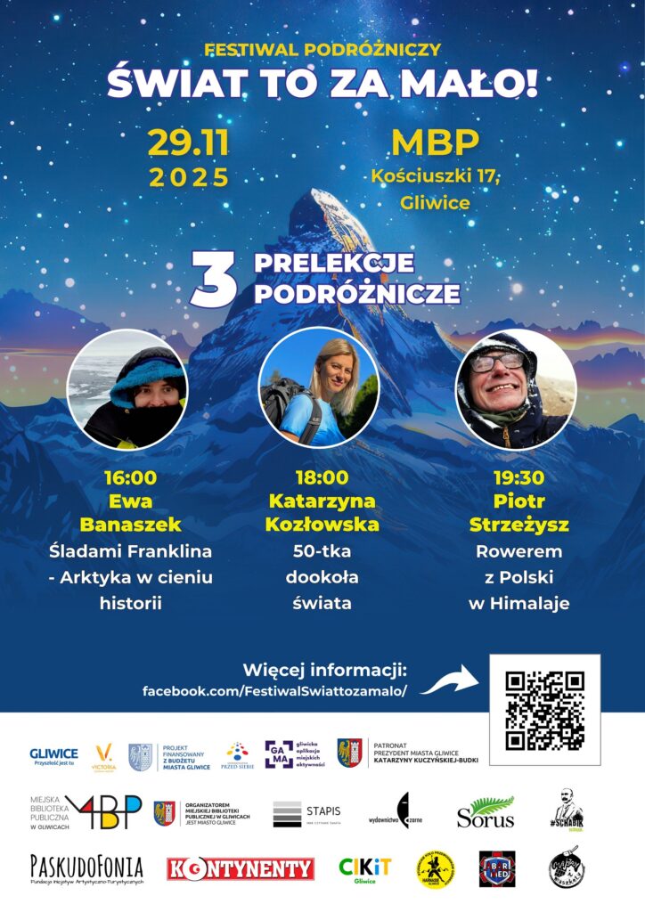 Plakat z informacją o festiwalu podróżniczym