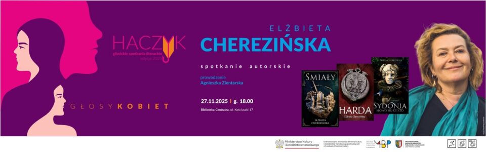 Baner z informacją o spotkaniu autorskim