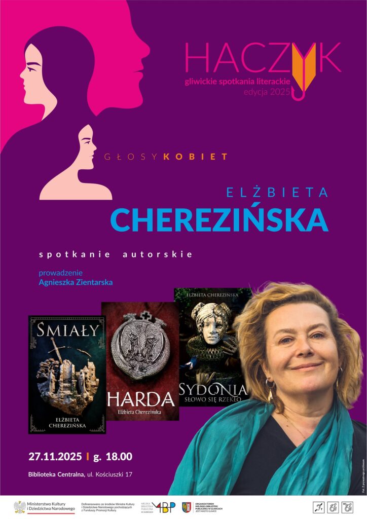 Plakat z informacją o spotkaniu autorskim