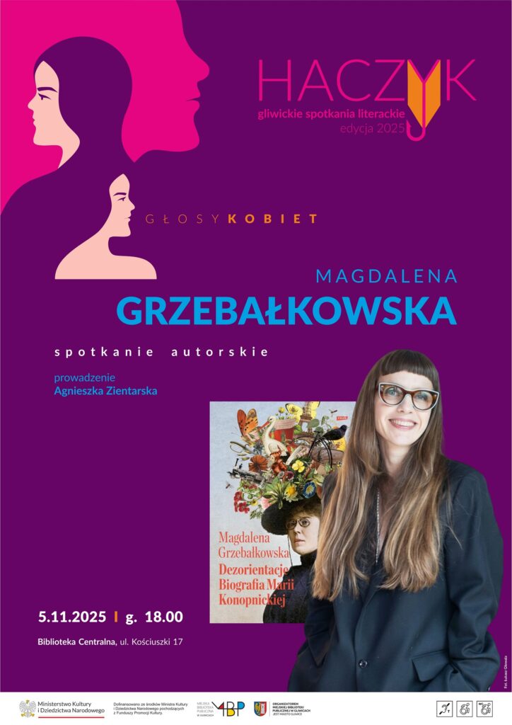 Plakat z informacją o spotkaniu autorskim