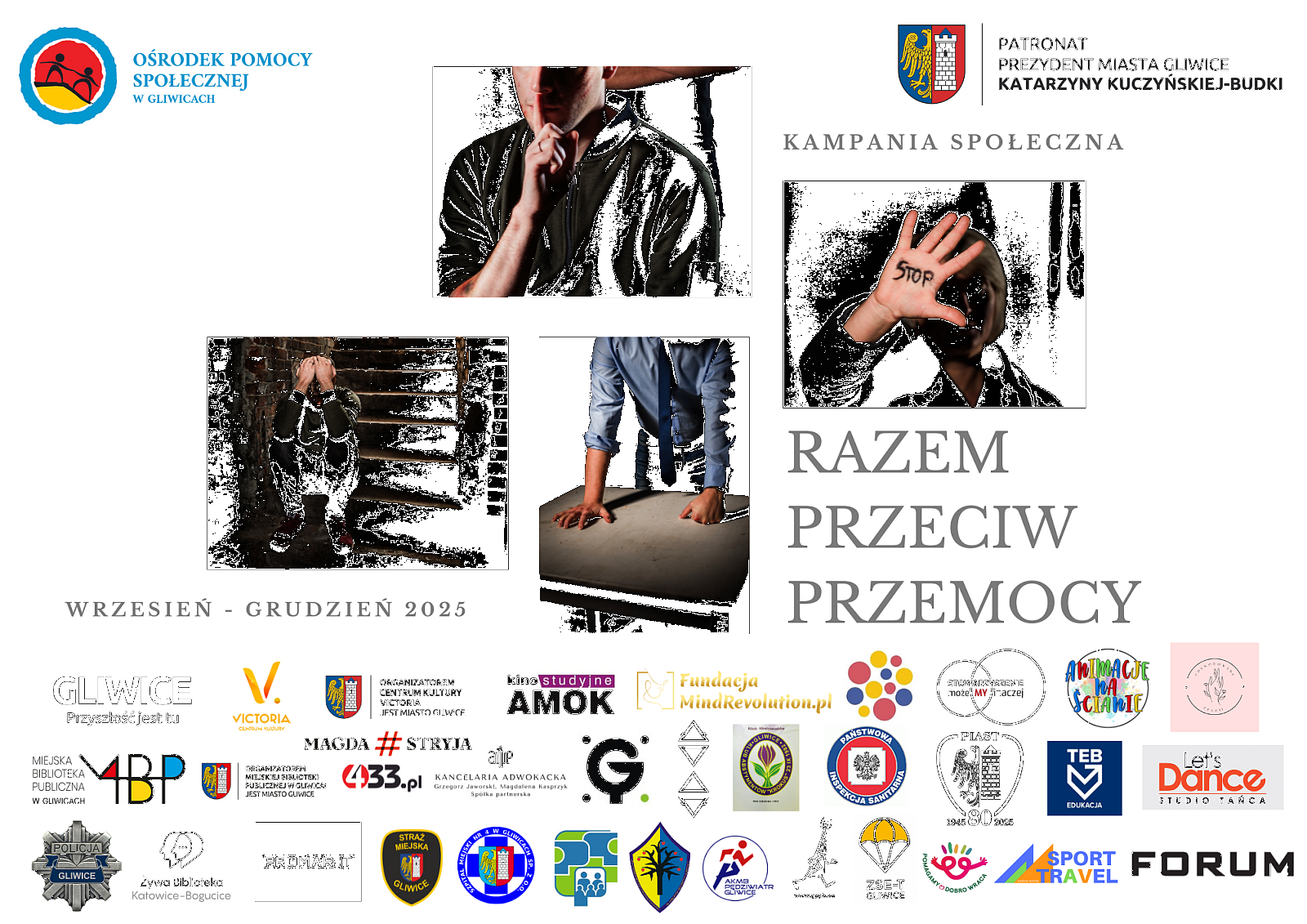 Baner z informacją ko kampanii przeciw przemocy
