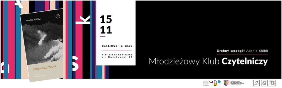 Baner z informacją o Młodzieżowym Klubie Czytelniczym