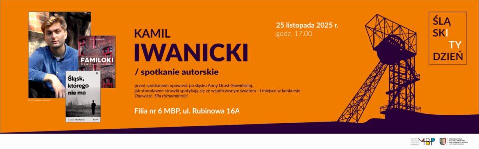 Baner z informacją o spotkaniu autorskim