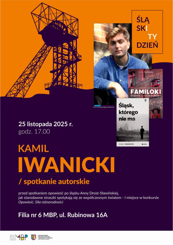 Plakat z informacją o spotkaniu autorskim
