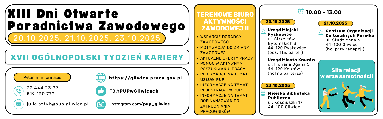 Baner z informacją o XIII Dniach Otwartych Poradnictwa Zawodowego