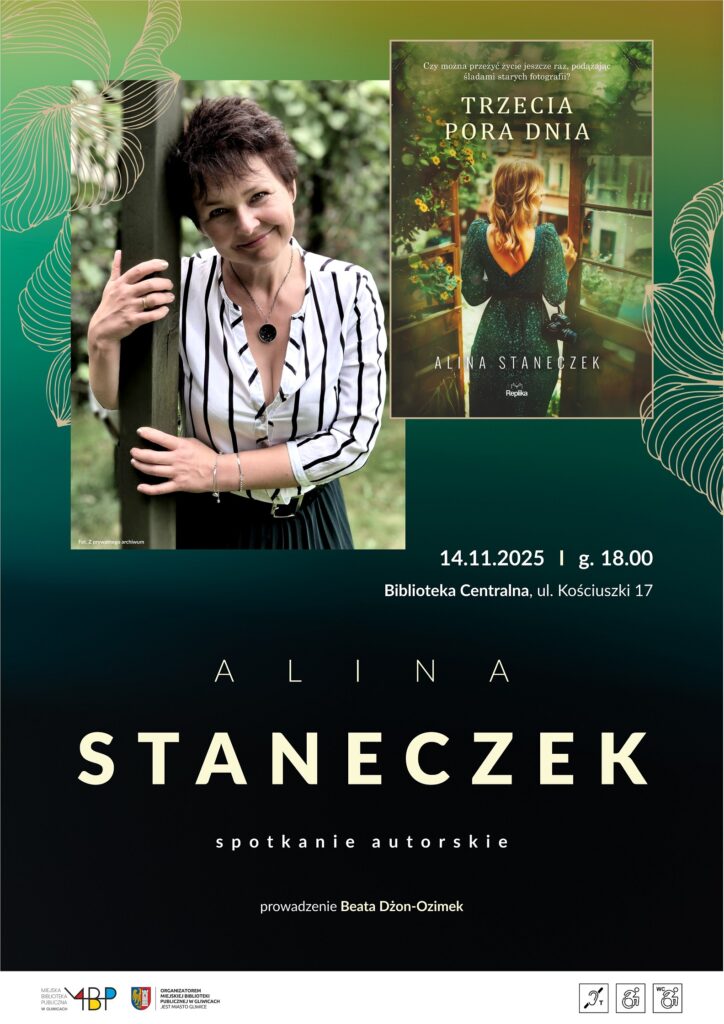 Plakat z informacją o spotkaniu autorskim