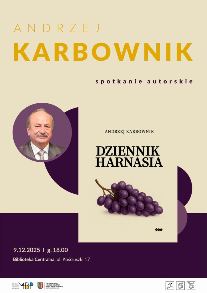 Plakat z informacją o spotkaniu autorskim