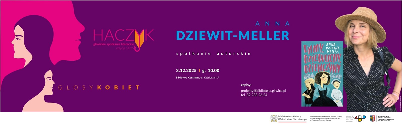 Baner z informacją o spotkaniu autorskim