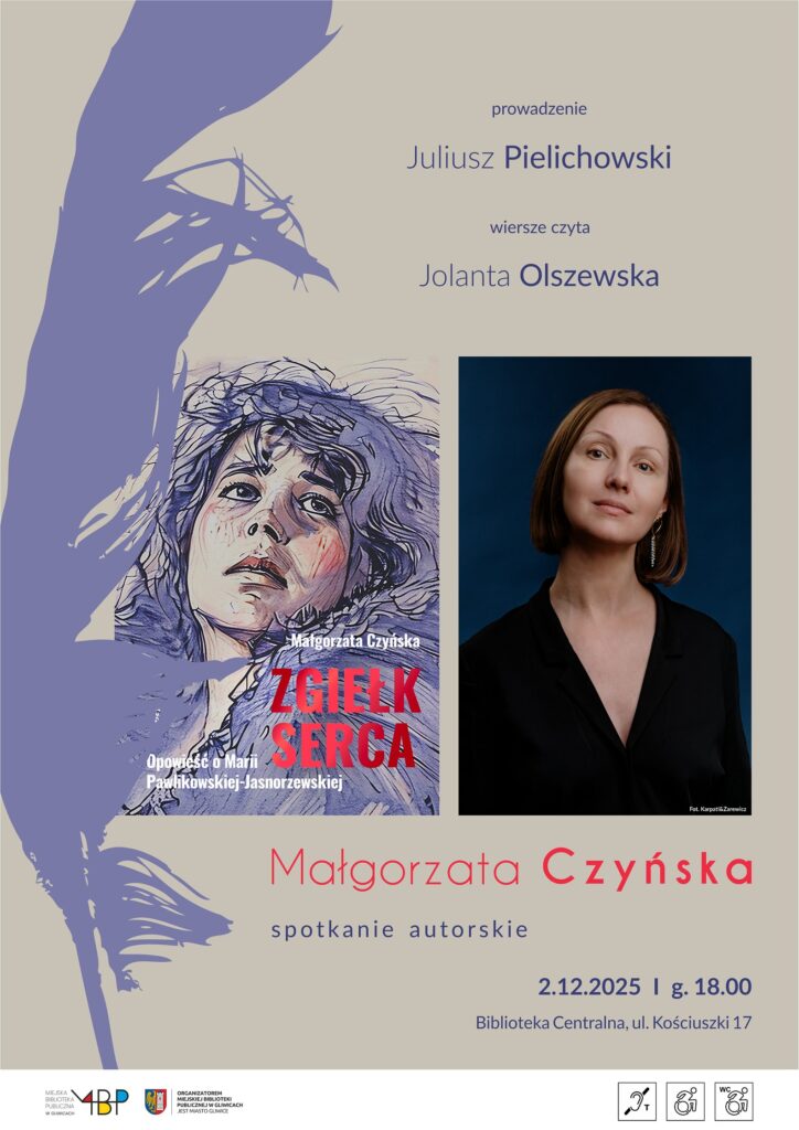 Plakat z informacją o spotkaniu autorskim