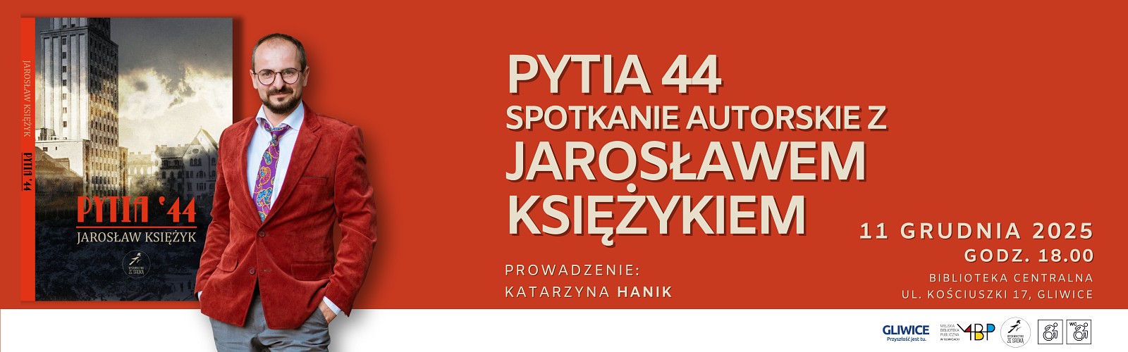 Baner z informacją o spotkaniu autorskim