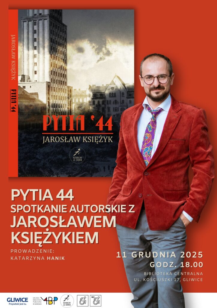 Plakat z informacją o spotkaniu autorskim