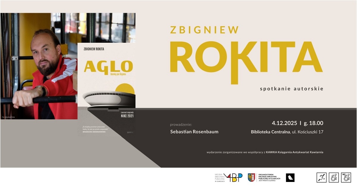 Baner z informacją o spotkaniu autorskim