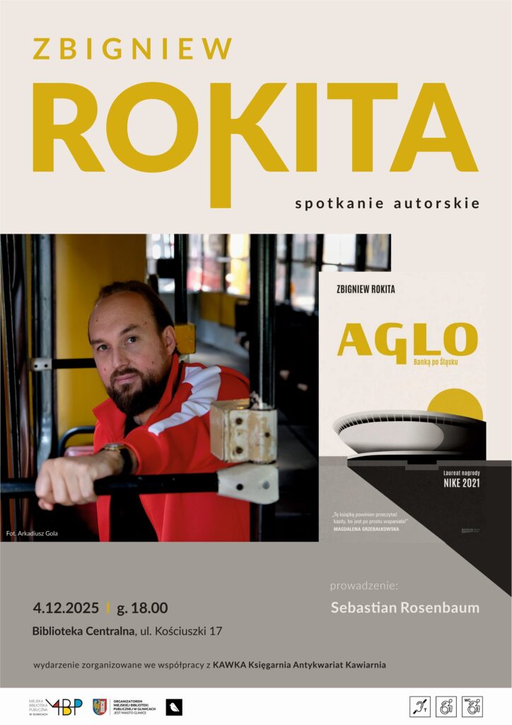 Plakat z informacją o spotkaniu autorskim