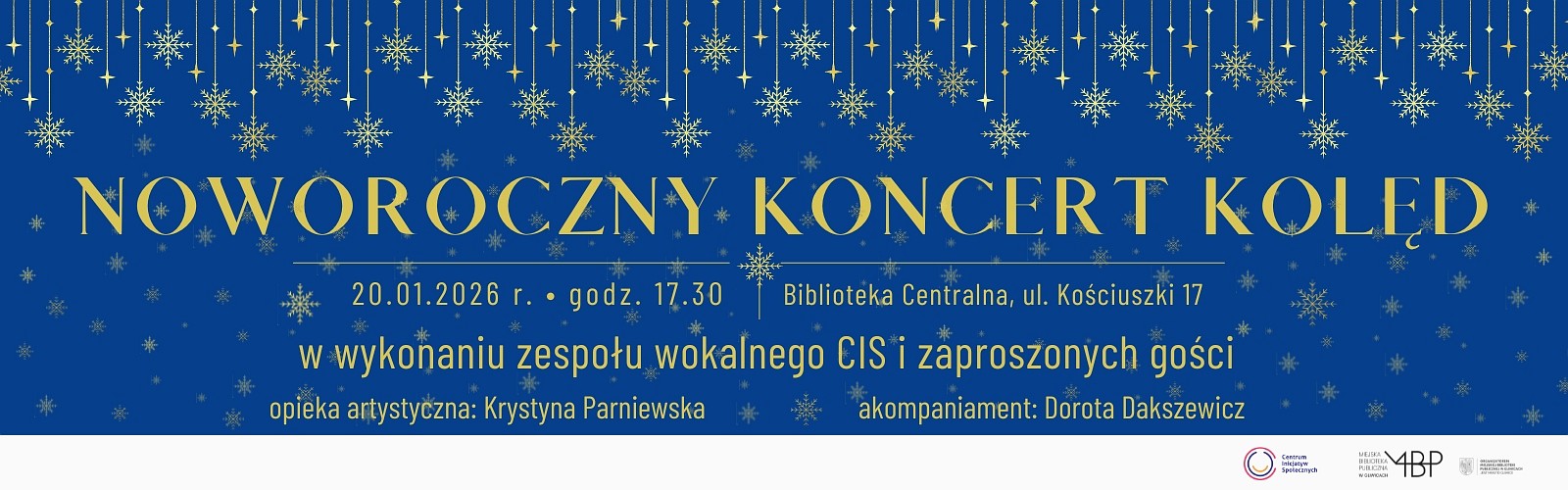 Baner z informacją o koncercie kolęd