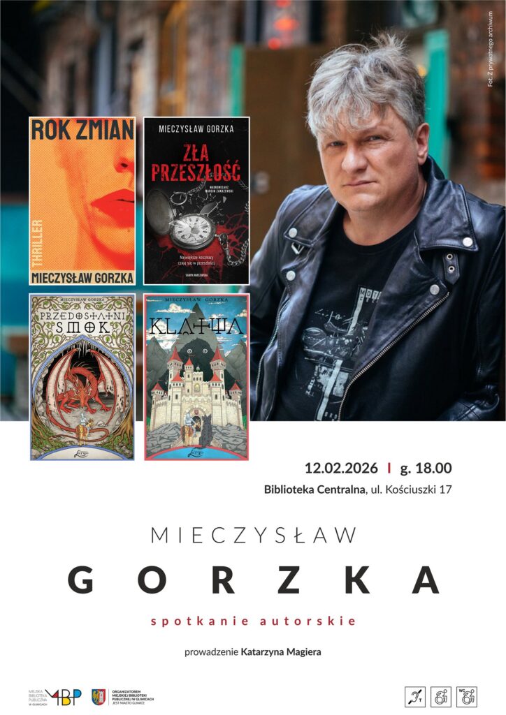 Plakat z informacją o spotkaniu autorskim
