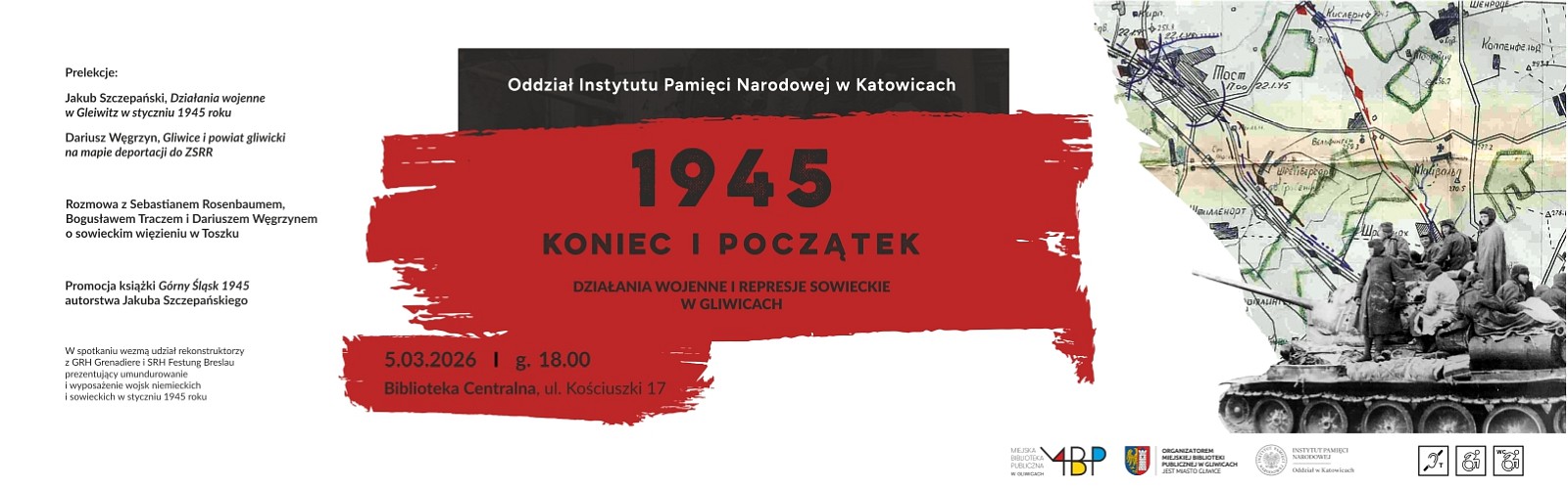 Baner z informacją o prelekcjach