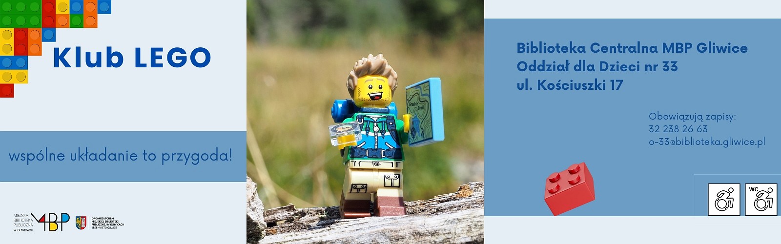 Baner z informacją o klubie Lego