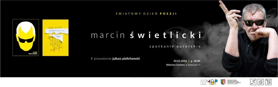 Baner z informacją o spotkaniu autorskim