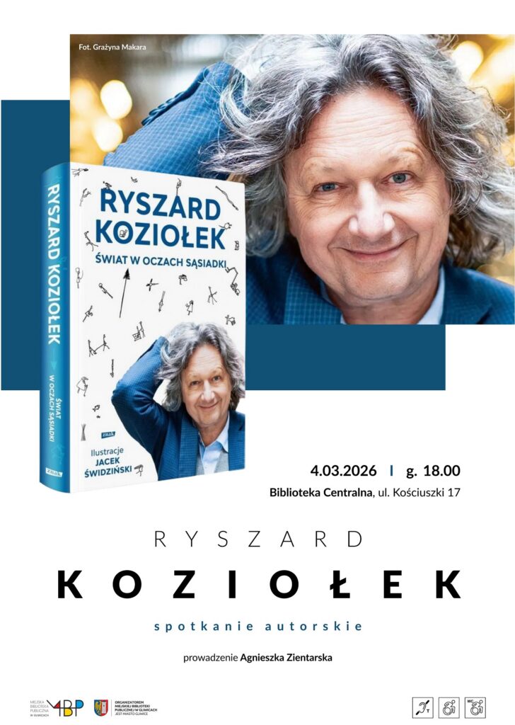 Plakat z informacją o spotkaniu autorskim