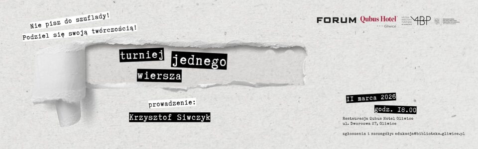 Baner z informacją o turnieju jednego wiersza