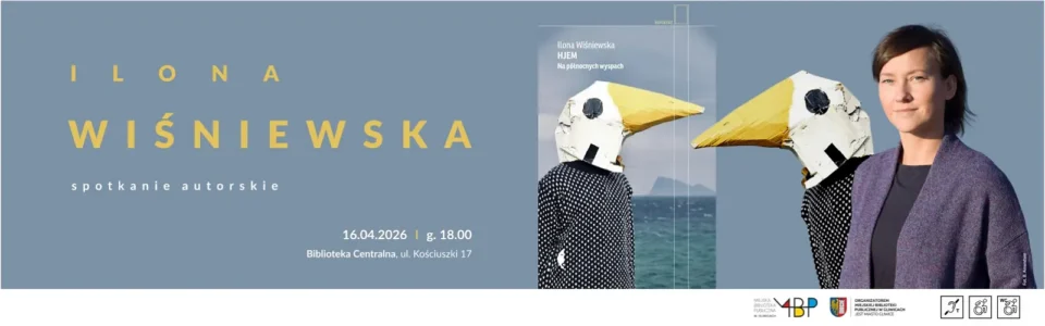 Baner z informacją o spotkaniu autorskim